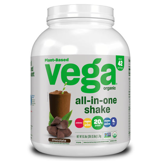 Vega Organic All-in-One Protein – Chocolate, Superfoods, 61.8 oz