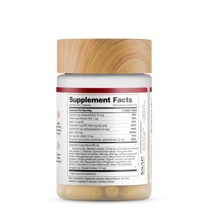 Snap Supplements Blood Sugar Blend – Glucose Support – 60 Capsules