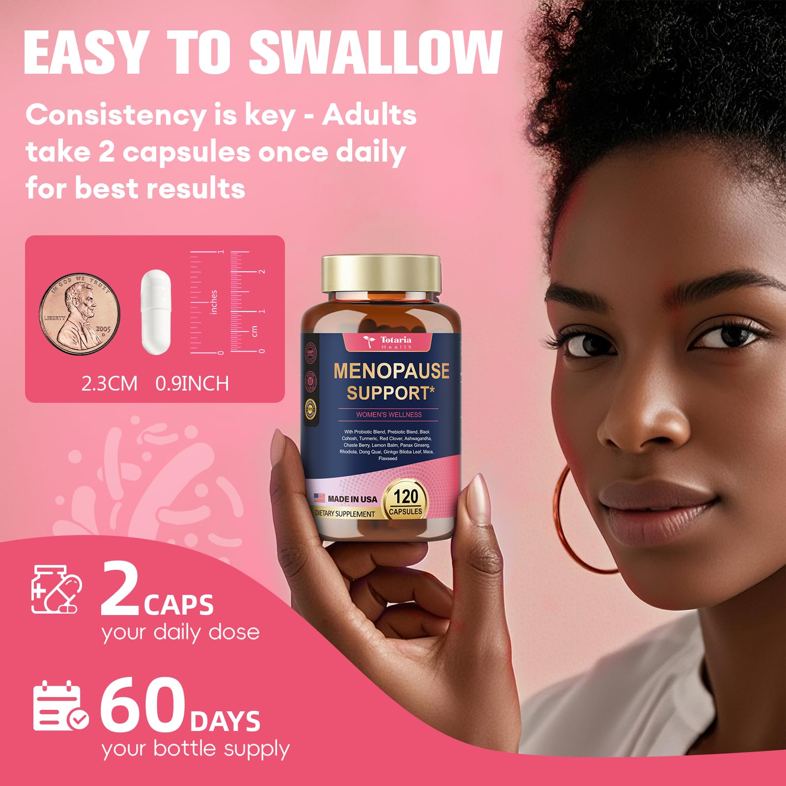 Vegan 40-in-1 Menopause Support Capsules for Women – Hot Flash Relief and Hormone Balance