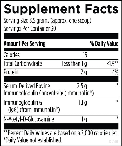 Designs for Health IgGI Shield Powder – Gut & Immune Support – 30 Servings