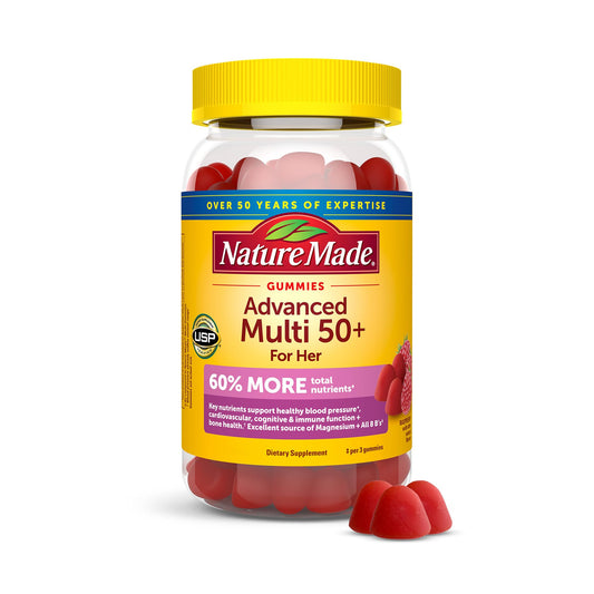 Nature Made Women’s 50+ Gummies – B Vitamins, Calcium & Magnesium Support