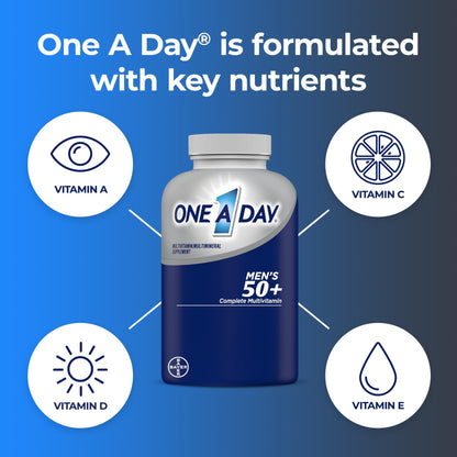 One A Day Men’s 50+ Multivitamin with D, B12 & Calcium – 200 Ct