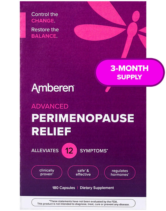 Amberen Perimenopause, Peri-Menopause Multi-Symptom Relief, Vitamin B, Vitamin E & Antioxidants Supplement, Helps Support Hormone Balance, Hot Flashes & Night Sweats, Supplements for Women, 180 Count