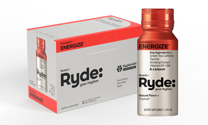 Ryde Energize Shot – Tropical, Green Tea, Sugar-Free – 8 Pack
Tropical Flavor | Green Tea Caffeine | Sugar-Free | Clean Energy | 8 Shots

