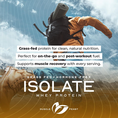 Muscle Feast Grass-Fed Whey Protein Isolate, All Natural Hormone Free Pasture Raised, Chocolate, 2lb