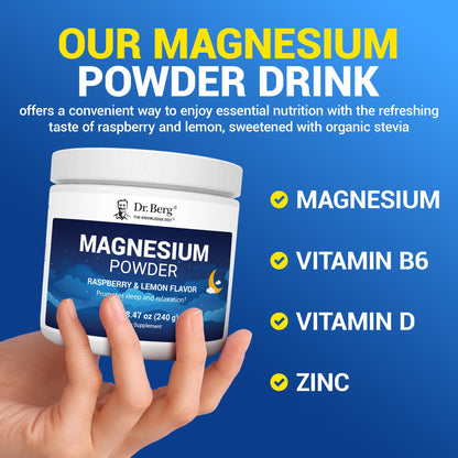 Dr. Berg Magnesium Glycinate Powder – Sleep & Stress Support 50ct