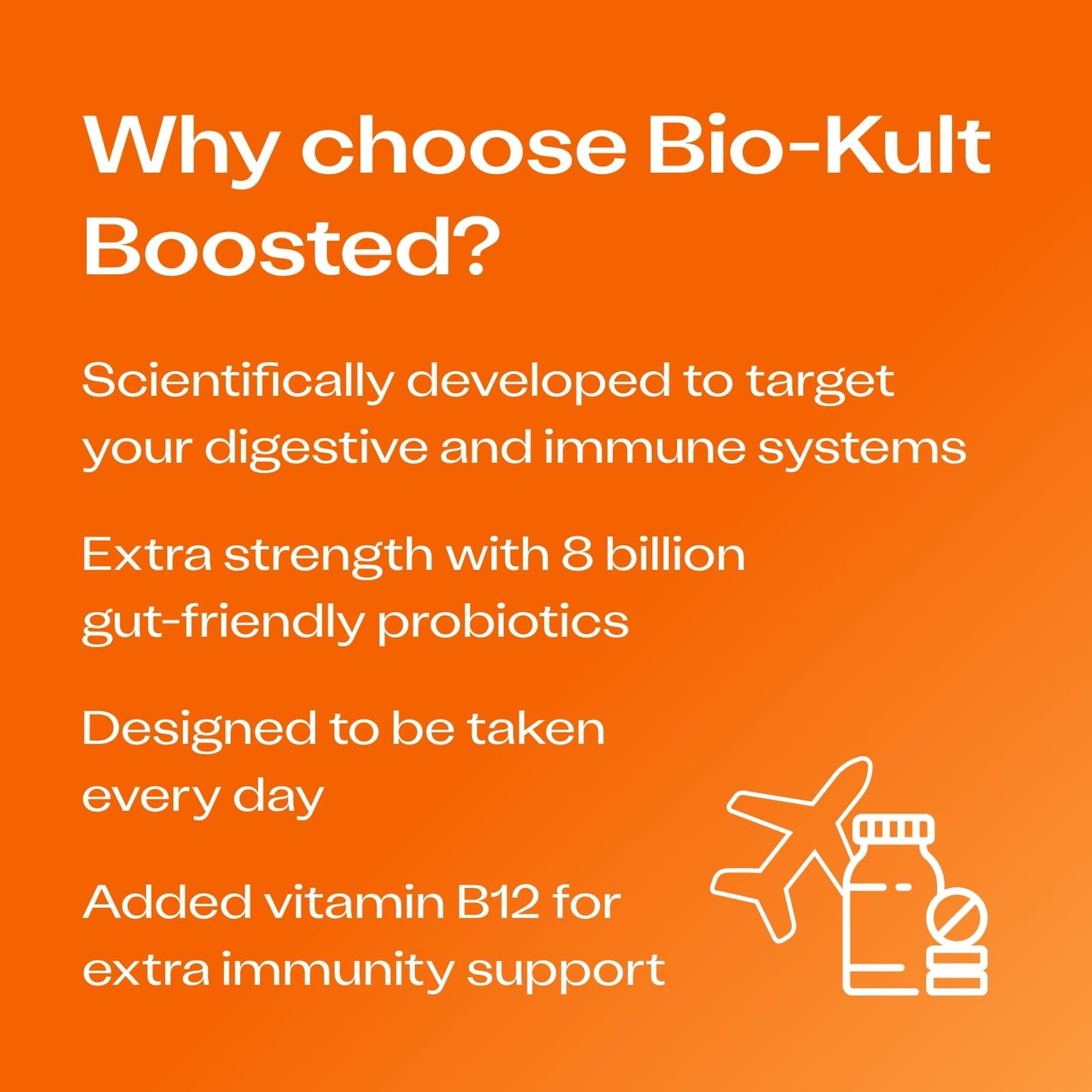 Bio-Kult Boosted – Extra Strength Probiotic + B12 for Gut & Immune Support