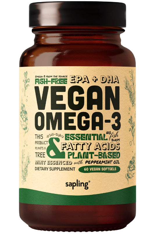 Vegan Omega 3 – DHA & EPA from Algae – Brain & Heart Support – 60 Ct