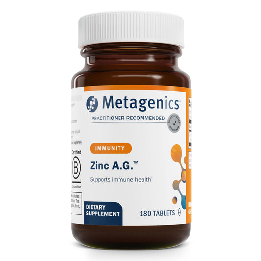 Metagenics Zinc A.G. - Highly Absorbable - for Immune Support, Bone Health & Energy Metabolism* - Non-GMO & Gluten-Free - 180 Tablets