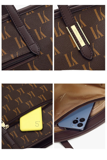 Letter printing detail on personalized women’s tote bag