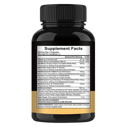 16-in-1 Sea Moss + Black Seed Capsules
Joint, immune & digestive support with turmeric & superfoods.
