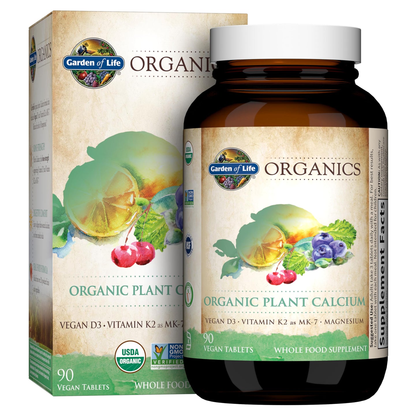 Garden of Life Plant Calcium with Magnesium, D3, K2 - 30 Day Supply