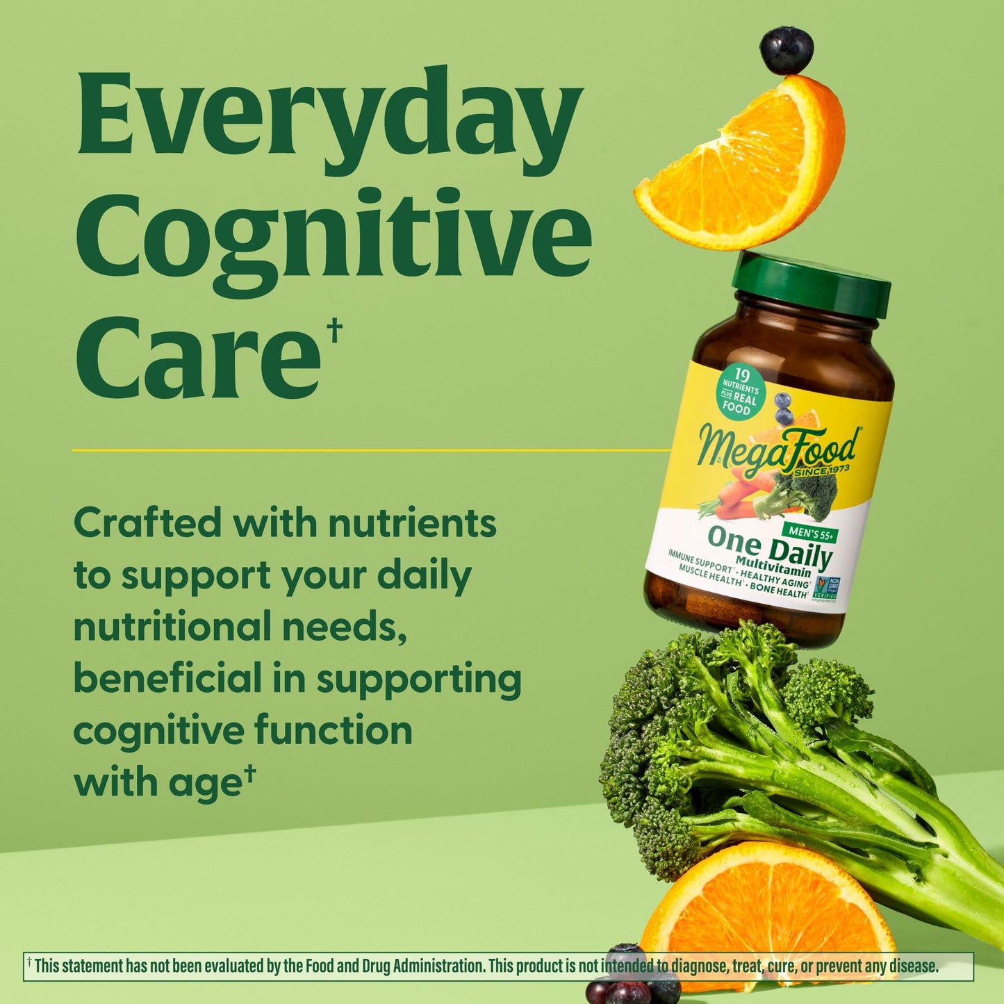 MegaFood Men’s 55+ Multivitamin – B12, C, D & Zinc for Immunity & Aging