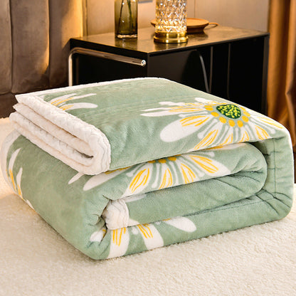 Cashmere Three-layer Blanket Thickened Warm Feather Silk Blanket (2)