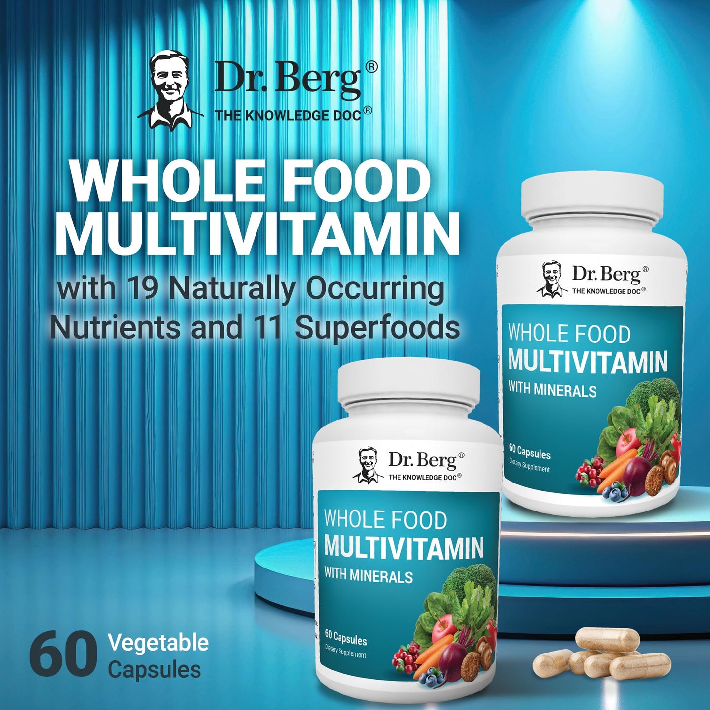 Dr. Berg Whole Food Multivitamin – Daily Nutrients with Folate & ALA