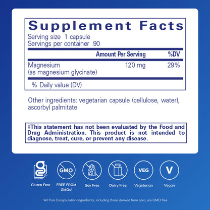 Pure Encapsulations Magnesium Glycinate – Stress, Sleep & Heart