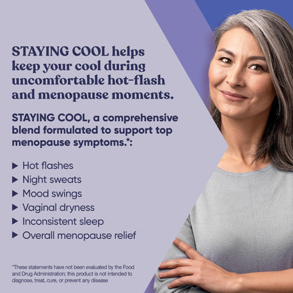 Eu Natural Staying Cool Menopause Supplements for Women – Hormonal Hot Flash Relief, Weight Support, & Night Sweats – Vitex Chaste Tree & Black Cohosh – 60 Vegetarian Soft Capsules
