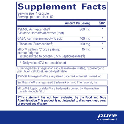 Pure Encapsulations Daily Calm – Vegan Stress & Sleep Support