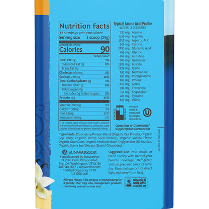 Sunwarrior Vegan Protein & Collagen Powder – Vanilla, 32–40 Servings