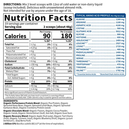 Garden of Life Vegan Sport Chocolate Protein – 30g, Probiotics, 19 Servings