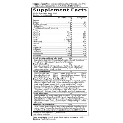 Garden of Life Raw Organic Detox Greens – Lemon Ginger, 30 Servings