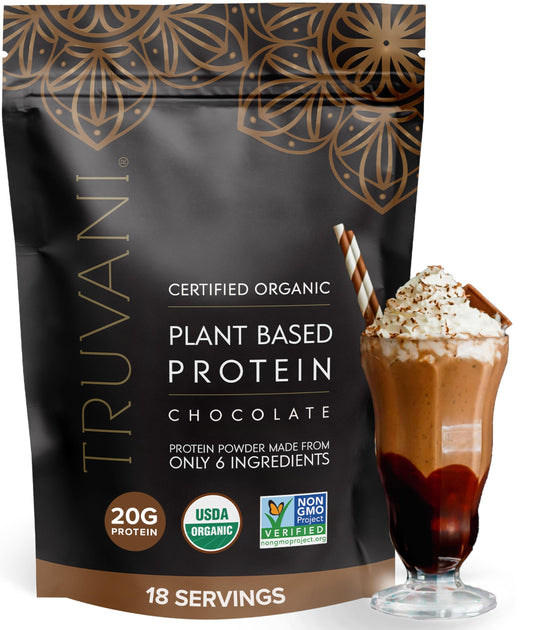 Truvani Vegan Protein – Chocolate, 20g, Organic, Keto, 18 Servings