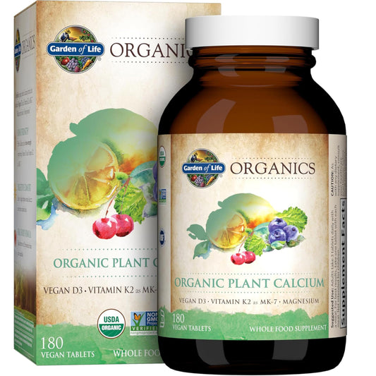 Garden of Life Organics Plant Calcium with Magnesium, D3 & K2 – 60 Ct