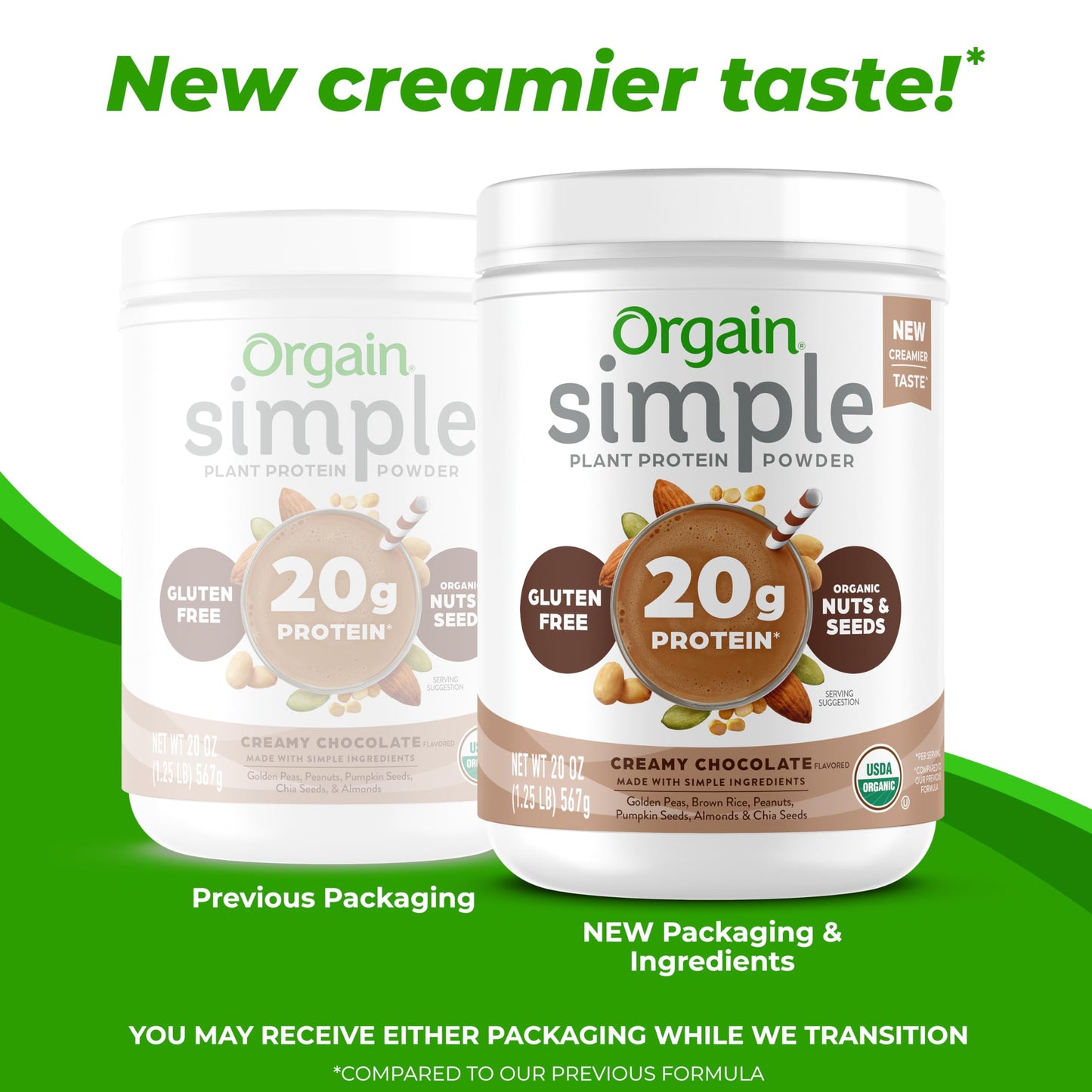 Orgain Simple Vegan Protein – Chocolate, 20g, Clean, 1.25 lb