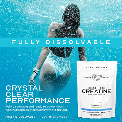 Muscle Feast Creapure Creatine – Grape, Micronized Monohydrate, 250g