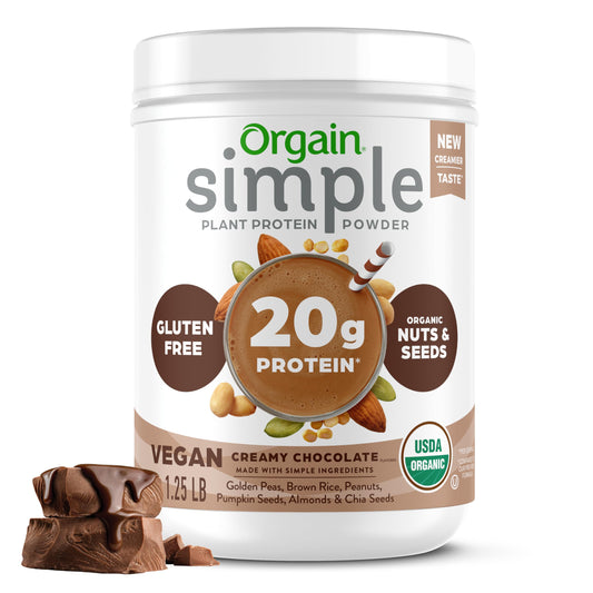 Orgain Simple Vegan Protein – Chocolate, 20g, Clean, 1.25 lb
