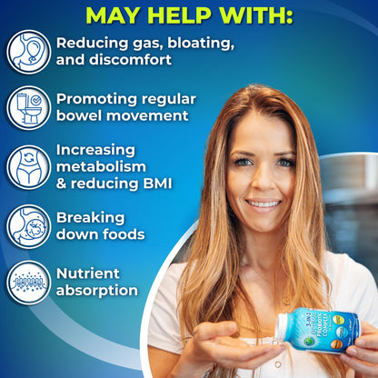 3-in-1 Probiotics + Digestive Enzymes + Prebiotics – Gut Health Support