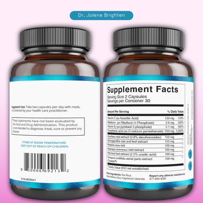 Dr. Brighten Period Support Kit - Balance, Adrenal Support, and Women's Probiotic - Targets Hormonal Acne, Period Issues, & PMS - Vegan, Non-GMO