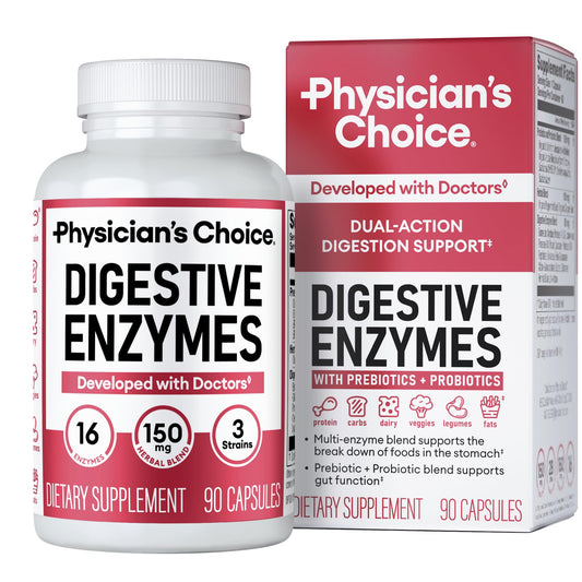 Physician's CHOICE Digestive Enzymes – Gut Health, Bloating & Probiotic Support