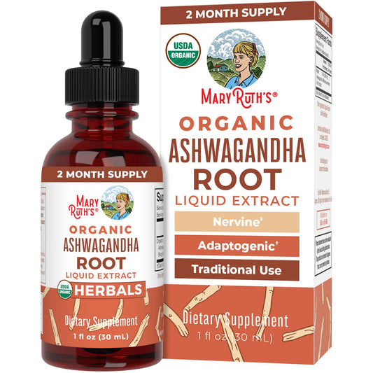 MaryRuth Ashwagandha Drops – Organic Stress Relief & Calm – 60 Servings