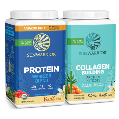 Sunwarrior Vegan Protein & Collagen Powder – Vanilla, 32–40 Servings