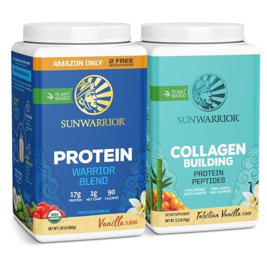Sunwarrior Vegan Protein & Collagen Powder – Vanilla, 32–40 Servings