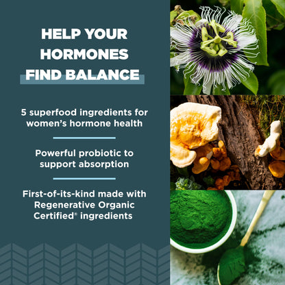 Ancient Nutrition Regenerative Organic Certified Women's Hormones Capsules, Supports Women’s Hormone Health, Healthy Digestion, and Gut Microflora, Gluten Free, Paleo and Keto Friendly, 90 Count