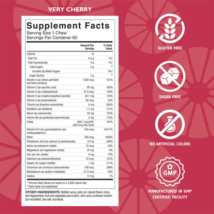 Celebrate Vitamins Bariatric Multivitamin Soft Chews - Essential Vitamins & Minerals, Sugar & Gluten Free - Gastric Bypass & Sleeve Gastrectomy Supplement - Strawberry/Orange/Cherry (180ct)