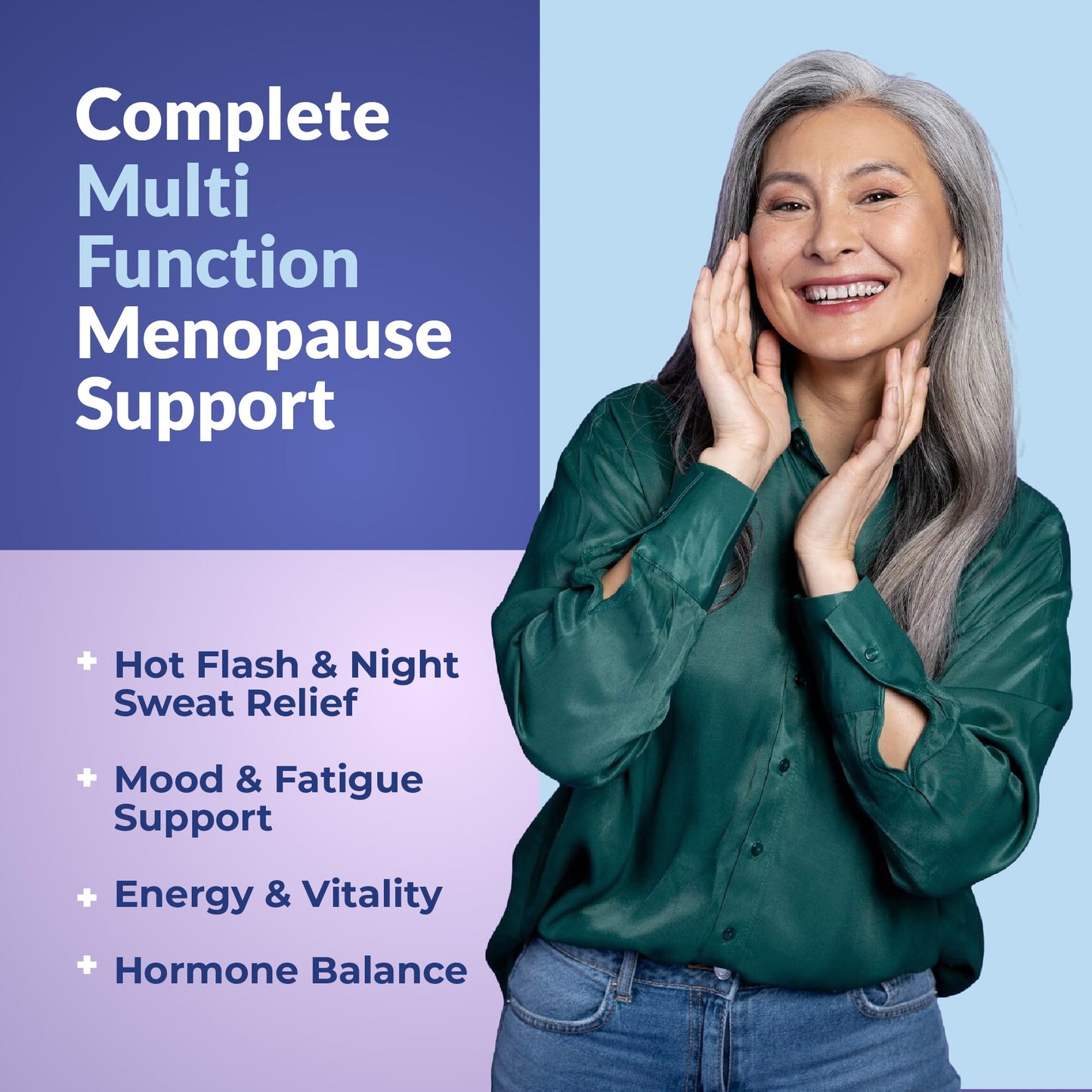 Natural Menopause Supplements for Women - Perimenopause Supplements for Hormonal Balance, Bloating & Mood Swings | Hot Flashes Menopause Relief w/Probiotics & Prebiotics, Black Cohosh & Chasteberry