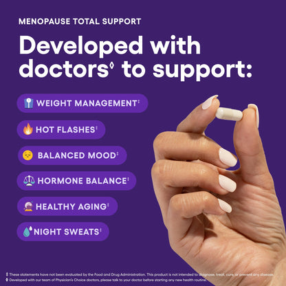 Physician's CHOICE Menopause Probiotic Supplement for Women - Supports Hormone Balance, Hot Flashes, Night Sweats, Weight Management, Bloating & Gut Health - with Black Cohosh, Resveratrol+ - 30ct