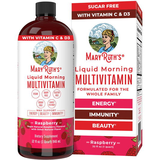 MaryRuth Liquid Morning Multivitamin – Vegan for All Ages – 32 Servings