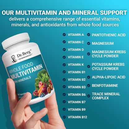 Dr. Berg Whole Food Multivitamin – Daily Nutrients with Folate & ALA