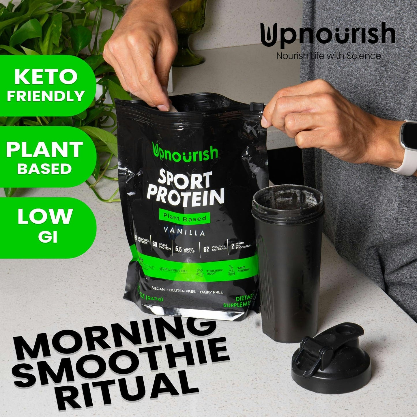 Vegan Sport Protein – Vanilla, 30g Protein, BCAAs & Probiotics