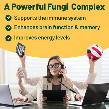 Vegan Mushroom Complex – Reishi, Chaga, Lion's Mane, 120 Ct