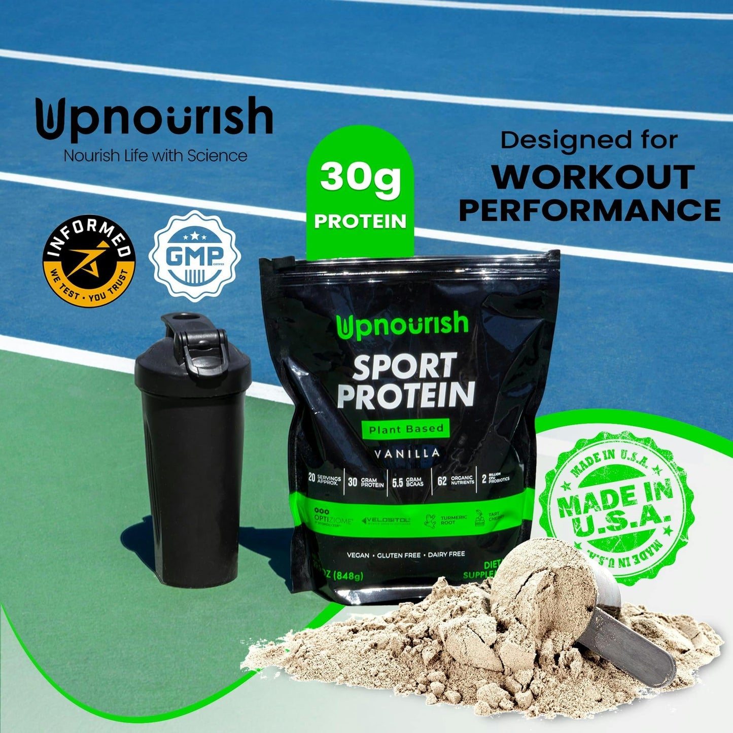Vegan Sport Protein – Vanilla, 30g Protein, BCAAs & Probiotics