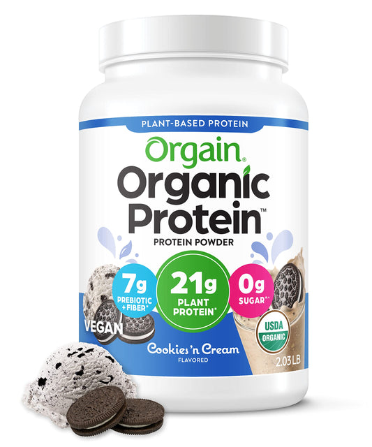 Orgain Vegan Protein Powder – Cookies 'n Cream, 21g Plant Protein