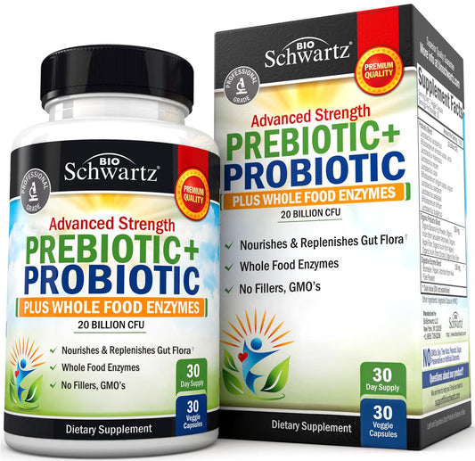 Prebiotics & Probiotics + Whole Food Enzymes – Digestive Health Support