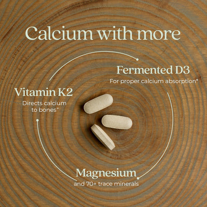 New Chapter Bone Strength Organic Calcium – With D3, K2, Magnesium & Trace Minerals (180 Tablets)