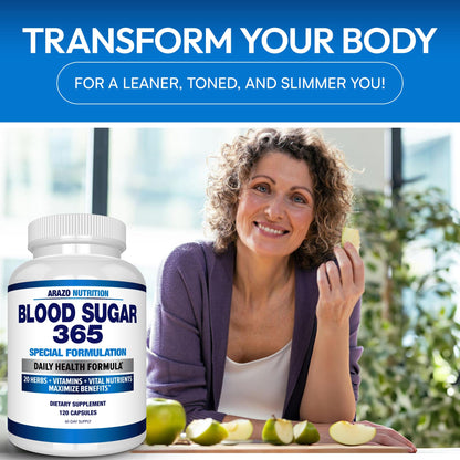 Arazo Nutrition Blood Sugar 365 – Glucose & Energy Support – 120 Ct