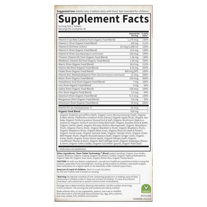 Garden of Life Organics Organic Multivitamin for Women - Womens Multi with Vitamin C, D, Folate, B6, B12, Biotin, Iron, Vegan Whole Food Vitamins for Women, Energy, Skin, Nails, 60 Tablets